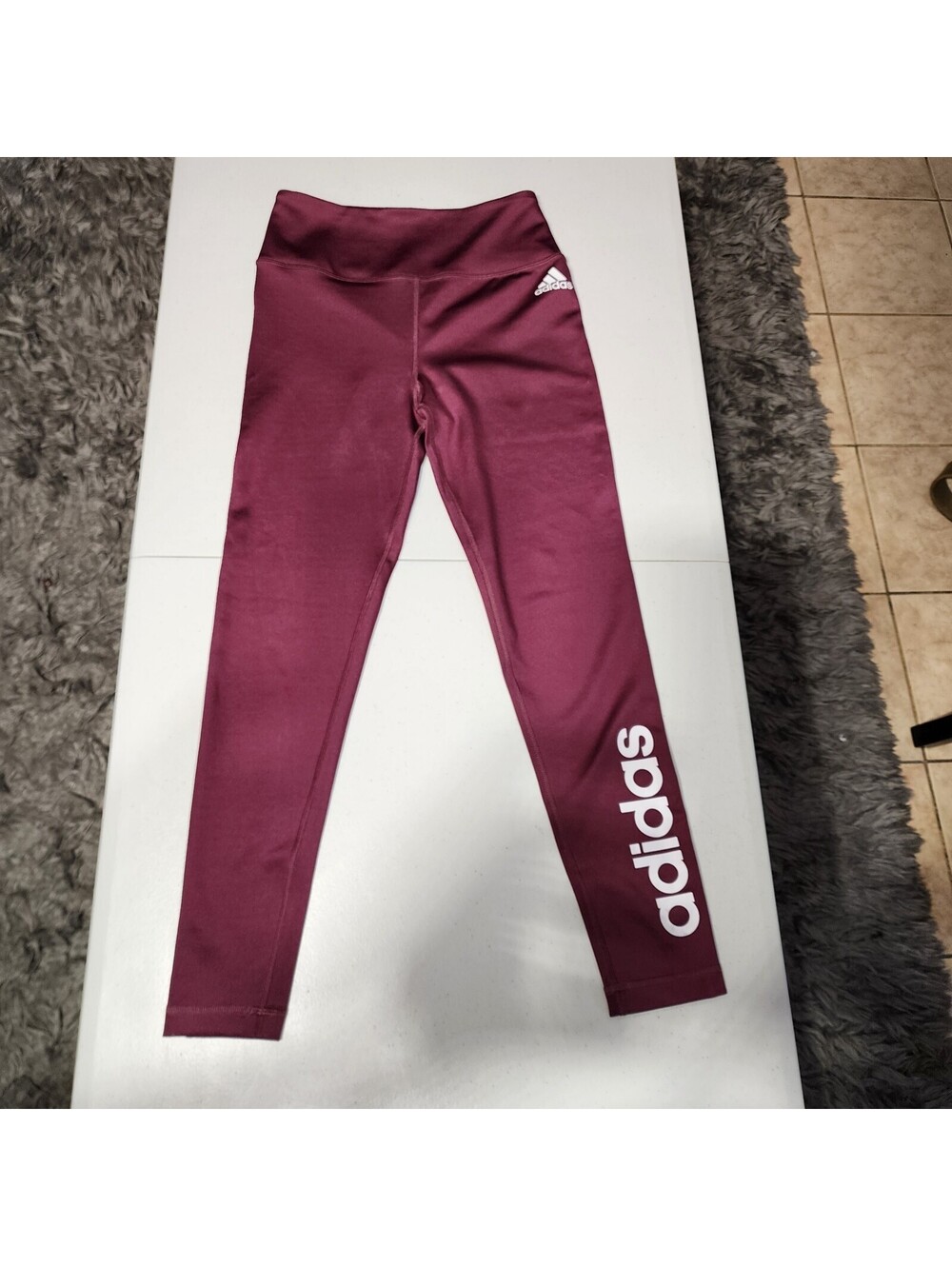adidas AEROREADY Primegreen Women's Burgundy Ankle Leggings Size S Stretch